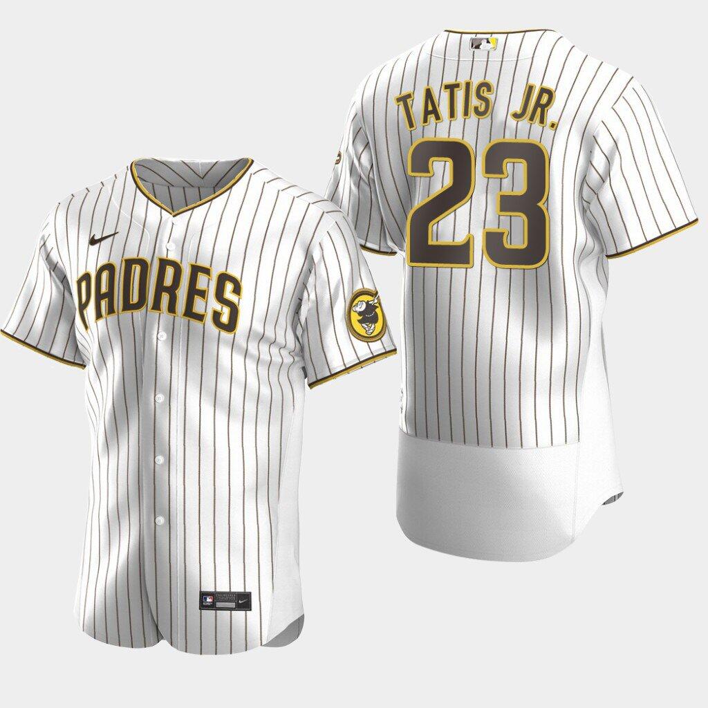 Padres #23 Fernando Tatis Jr. White Brown Jersey