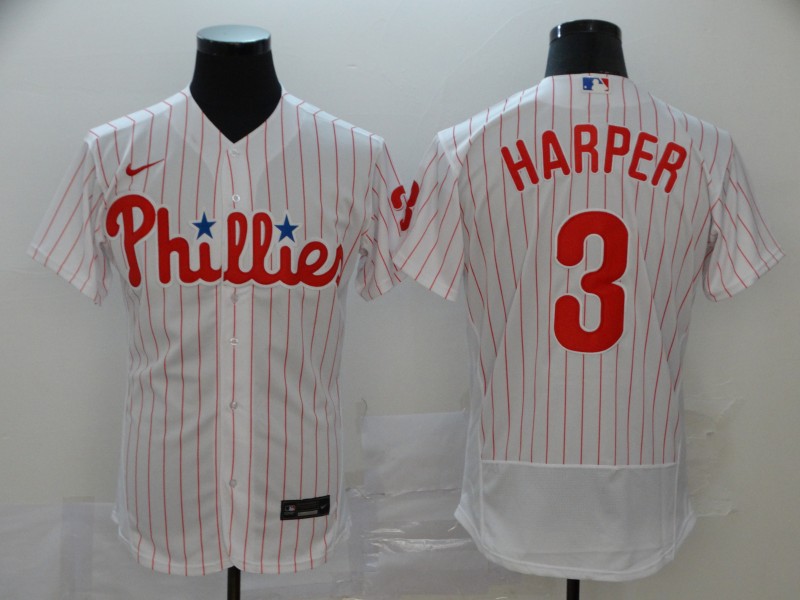 Phillies #3 Bryce Harper White Nike 2020 Flexbase Jersey