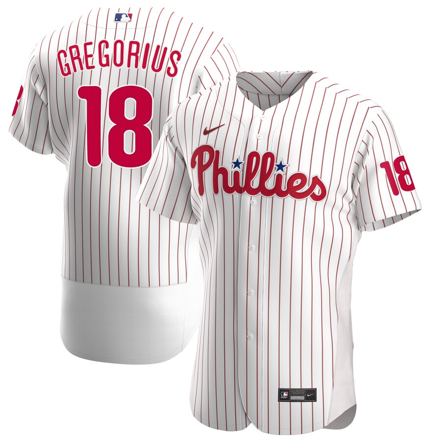Phillies #18 Didi Gregorius White Nike 2020 Flexbase Jersey