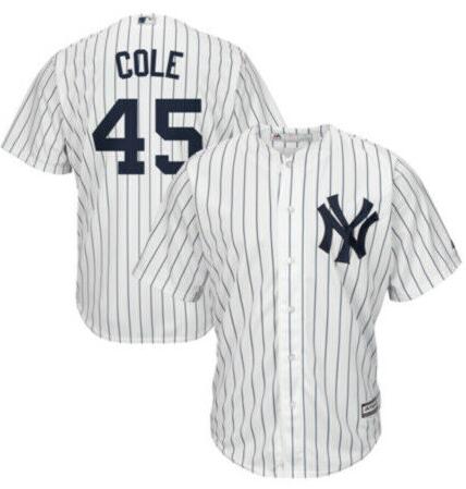 Yankees #45 Gerrit Cole White Cool Base Jersey
