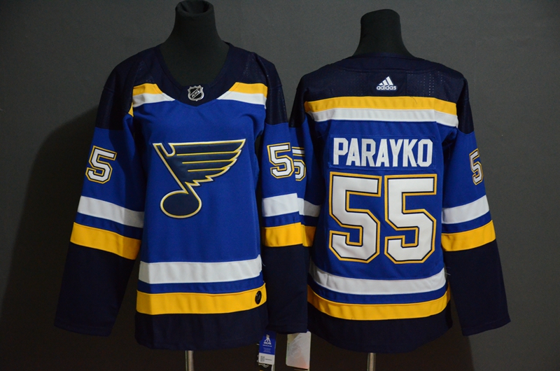 Blues #55 Colton Parayko Blue Adidas Jersey