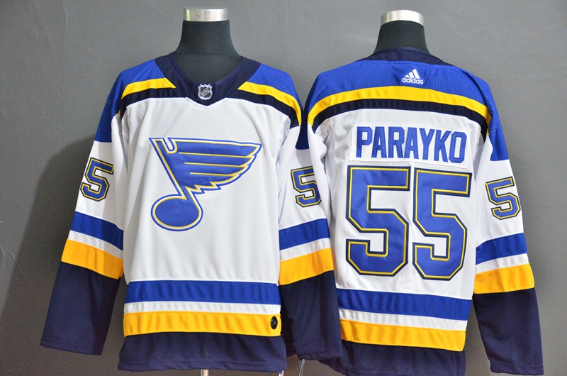 Blues #55 Colton Parayko White Adidas Jersey