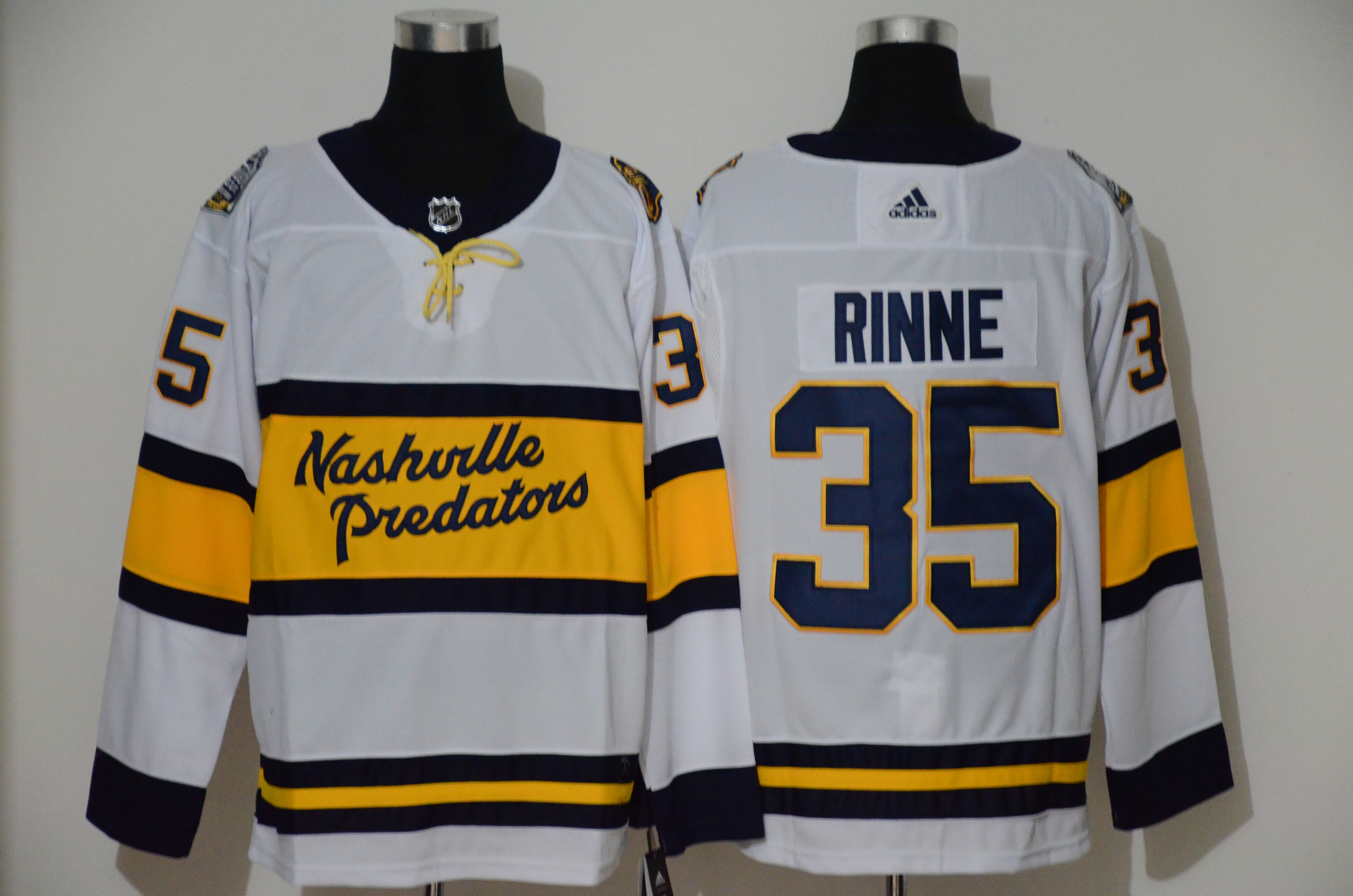 Predators #35 Pekka Rinne White 2020 Winter Classic Adidas Jersey
