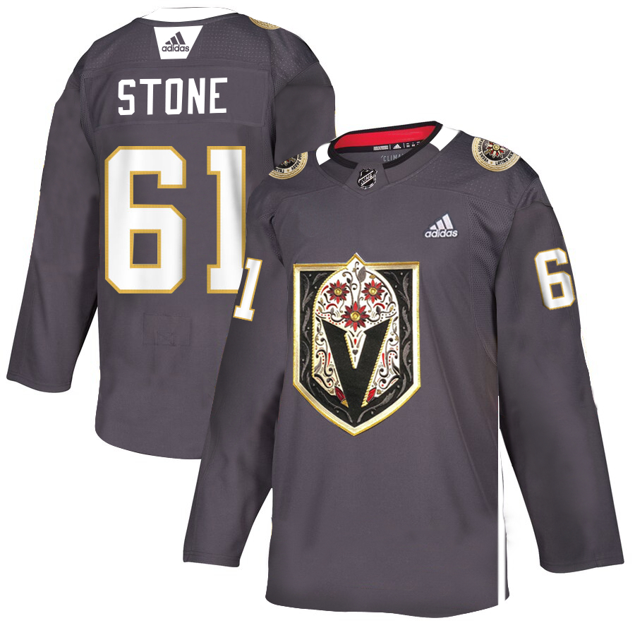 Vegas Golden Knights #61 Mark Stone Gray Dia De Los Muertos Adidas Jersey