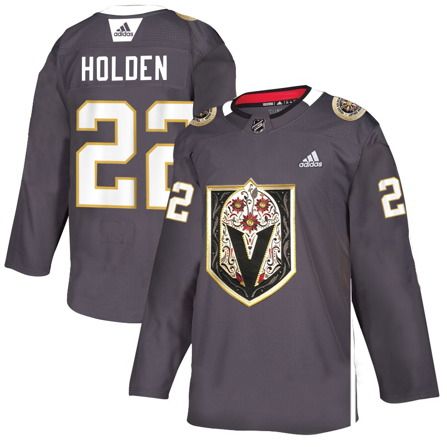 Vegas Golden Knights #22 Nick Holden Gray Dia De Los Muertos Adidas Jersey