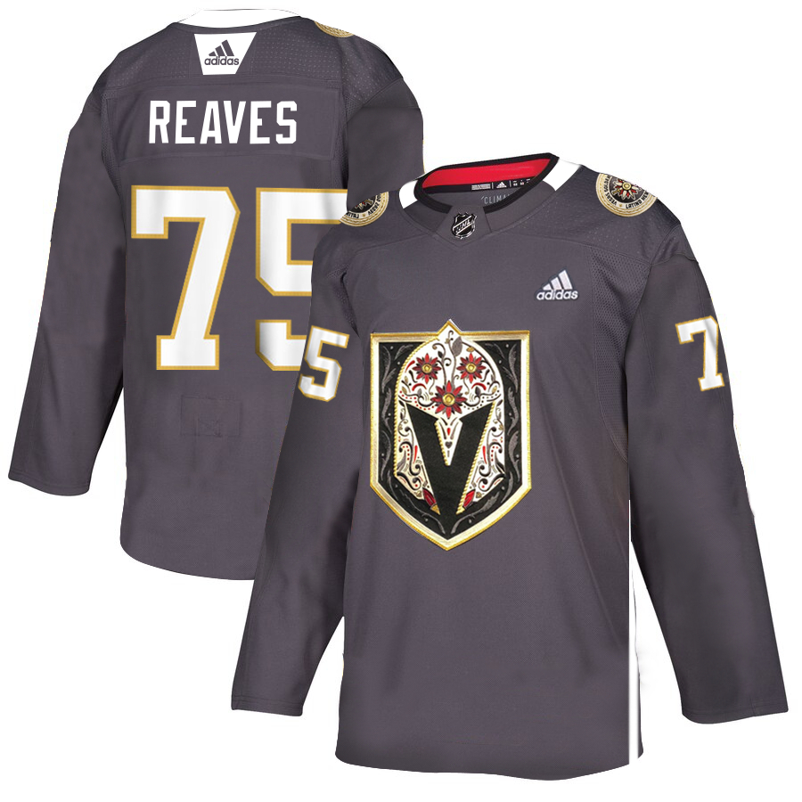 Vegas Golden Knights #75 Ryan Reaves Gray Dia De Los Muertos Adidas Jersey