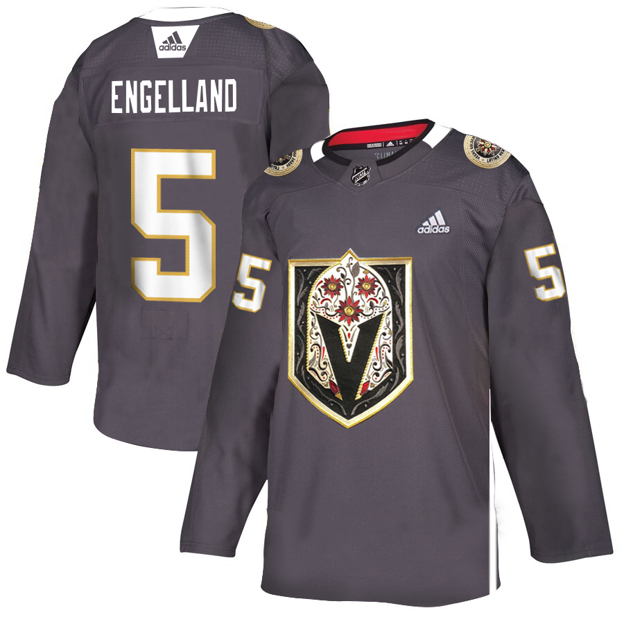 Vegas Golden Knights #5 Deryk Engelland Gray Dia De Los Muertos Adidas Jersey