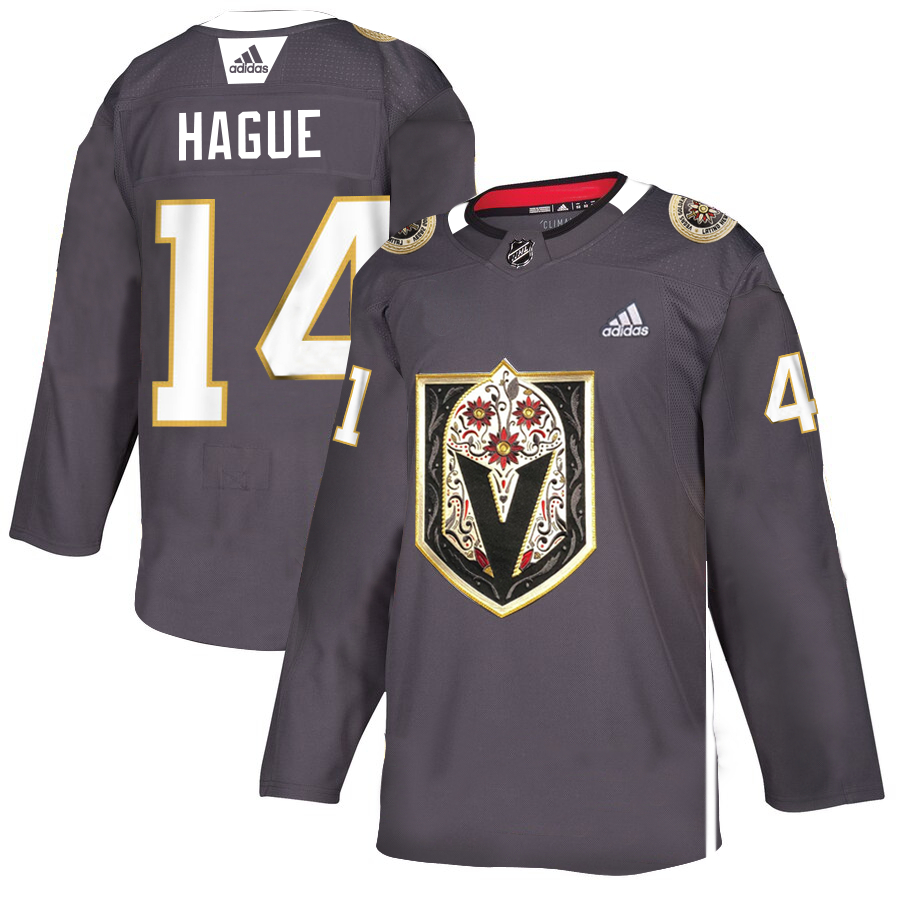 Vegas Golden Knights #14 Nicolas Hague Gray Dia De Los Muertos Adidas Jersey