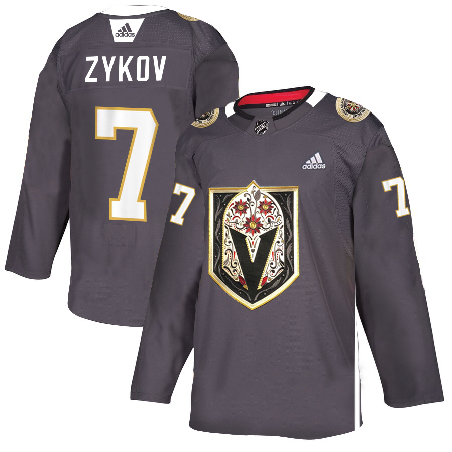 Vegas Golden Knights #7 Valentin Zykov Gray Dia De Los Muertos Adidas Jersey