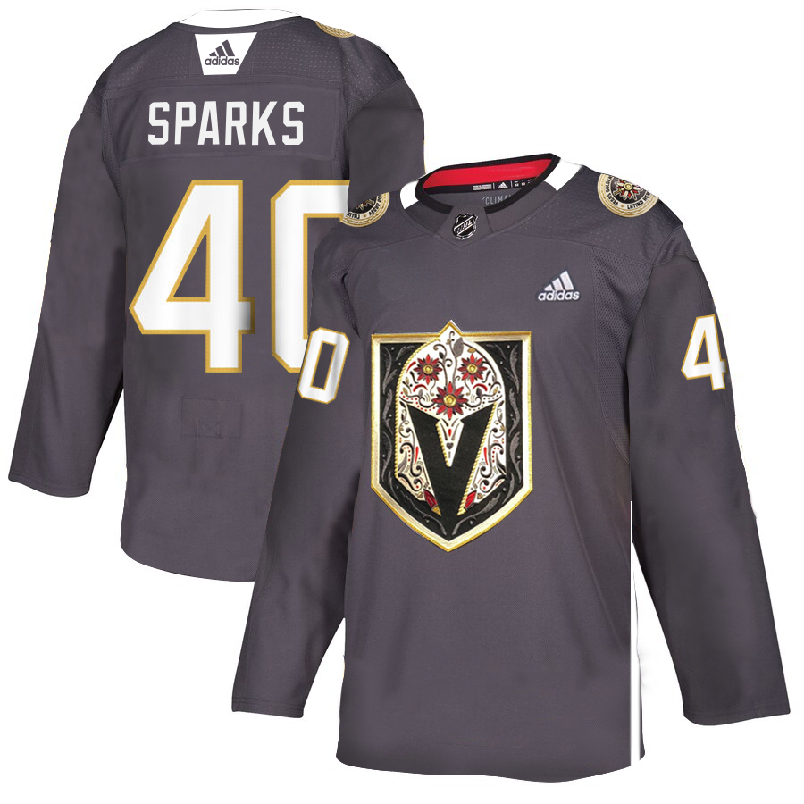 Vegas Golden Knights #40 Garret Sparks Gray Dia De Los Muertos Adidas Jersey