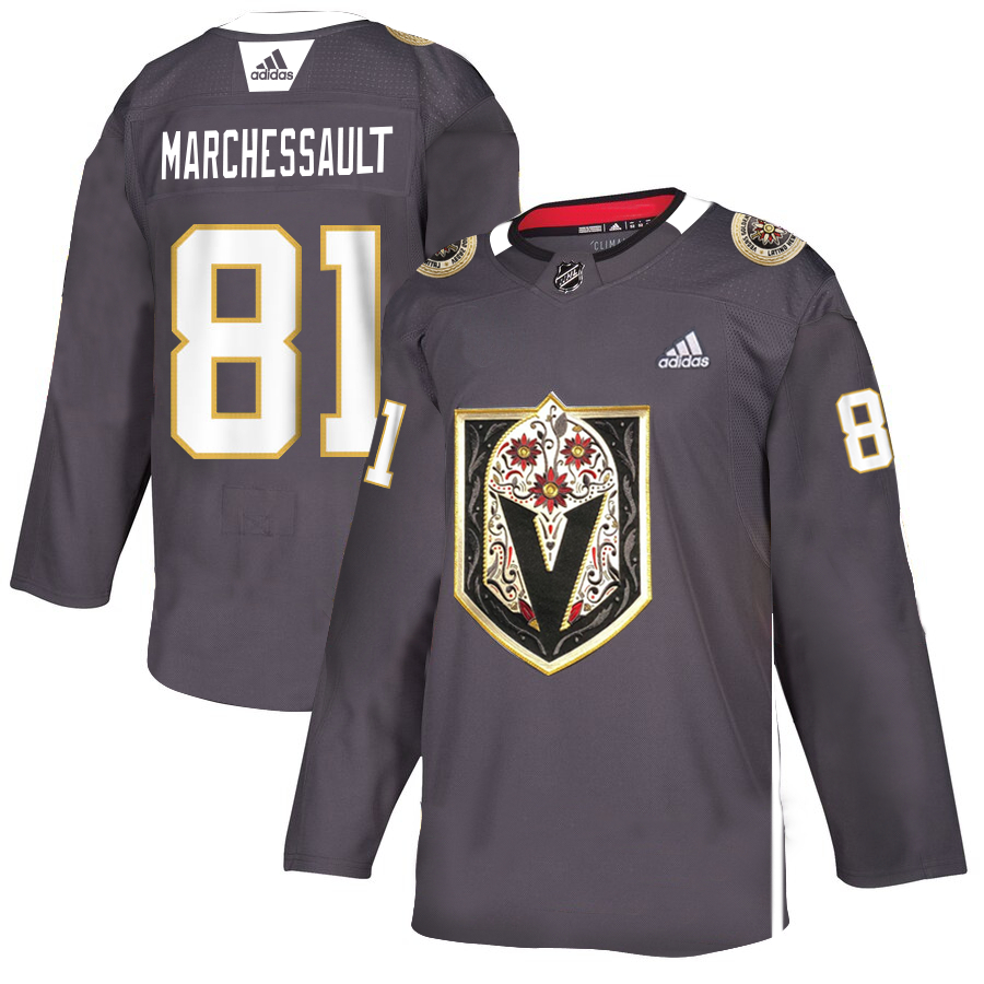 Vegas Golden Knights #81 Jonathan Marchessault Gray Dia De Los Muertos Adidas Jersey