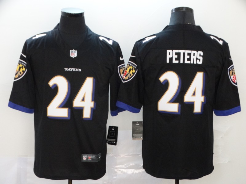 Nike Ravens 24 Marcus Peters Black Vapor Untouchable Limited Jersey
