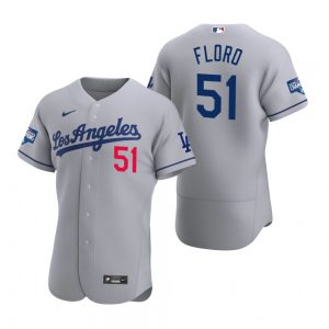 Los Angeles Dodgers #51 Dylan Floro Gray 2020 World Series Champions MLB Jersey