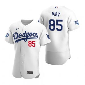 Los Angeles Dodgers #85 Dustin May White 2020 World Series Champions MLB Jersey