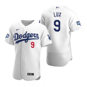 Los Angeles Dodgers #9 Gavin Lux White 2020 World Series Champions MLB Jersey