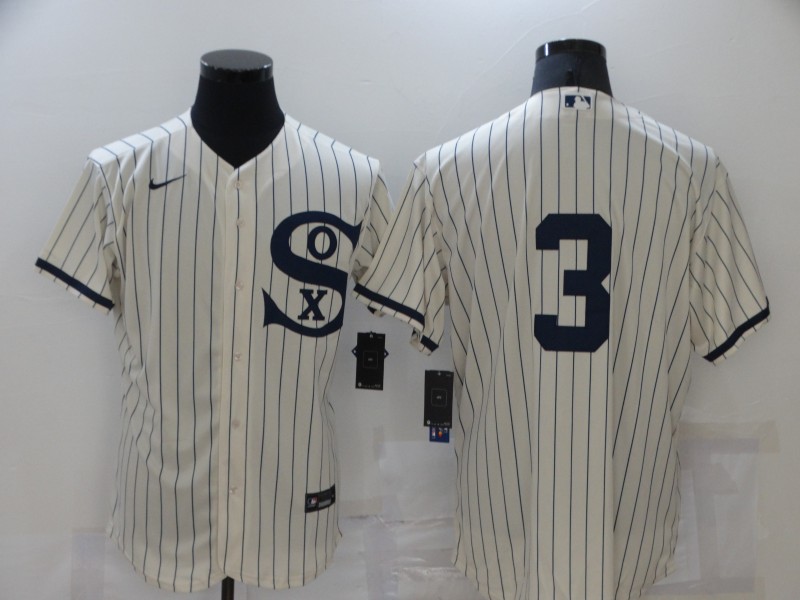 Men's Chicago White Sox #3 Harold Baines 2021 Cream Navy Field of Dreams Flex Base Stitched MLB Jersey