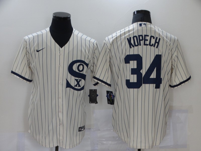 Men's Chicago White Sox #34 Michael Kopech 2021 Cream Field of Dreams Name Cool Base Stitched Nike MLB Jersey