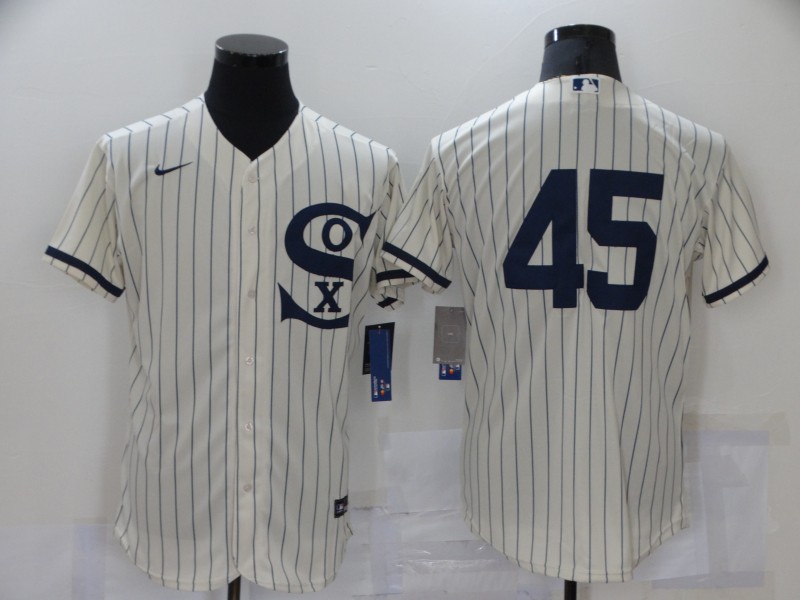 Men's Chicago White Sox #45 Michael Jordan 2021 Cream Navy Field of Dreams Flex Base Stitched MLB Jersey