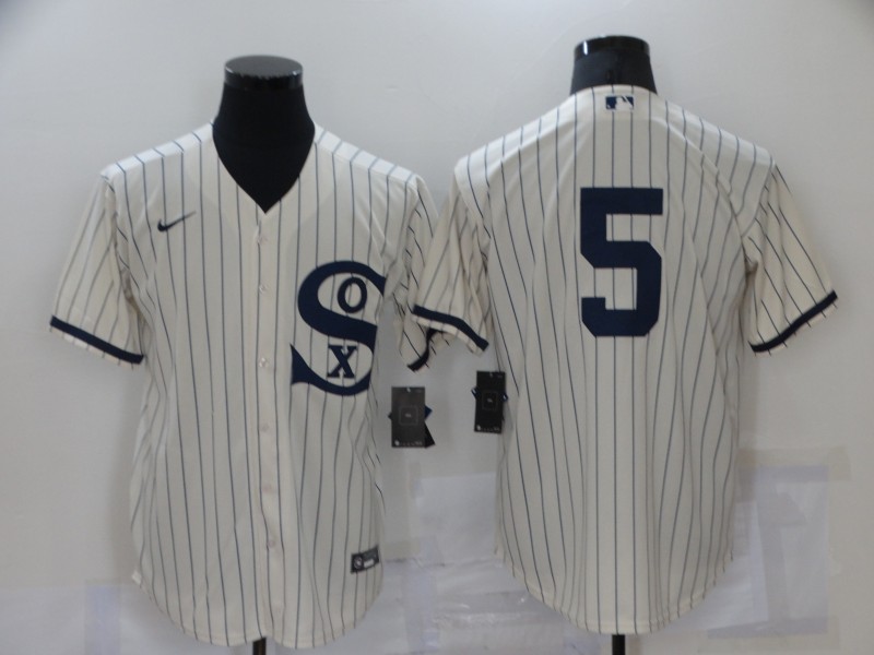Men's Chicago White Sox #5 Ron Clark 2021 Cream Field of Dreams Cool Base Stitched MLB Nike Jersey