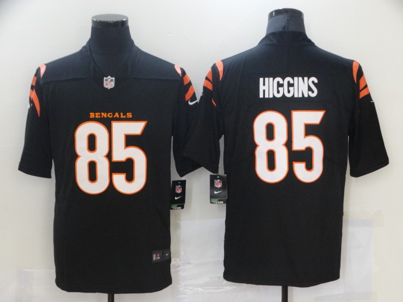 Men's Cincinnati Bengals #85 Tee Higgins 2021 New Black Vapor Untouchable Limited Stitched NFL Jersey