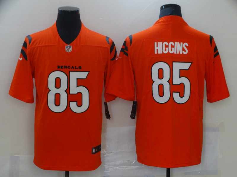 Men's Cincinnati Bengals #85 Tee Higgins 2021 New Orange Vapor Untouchable Limited Stitched NFL Jersey