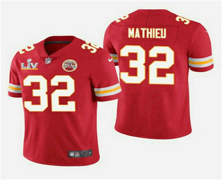 Men's Kansas City Chiefs #32 Tyrann Mathieu Red 2021 Super Bowl LV Vapor Untouchable Stitched Nike  NFL Jersey
