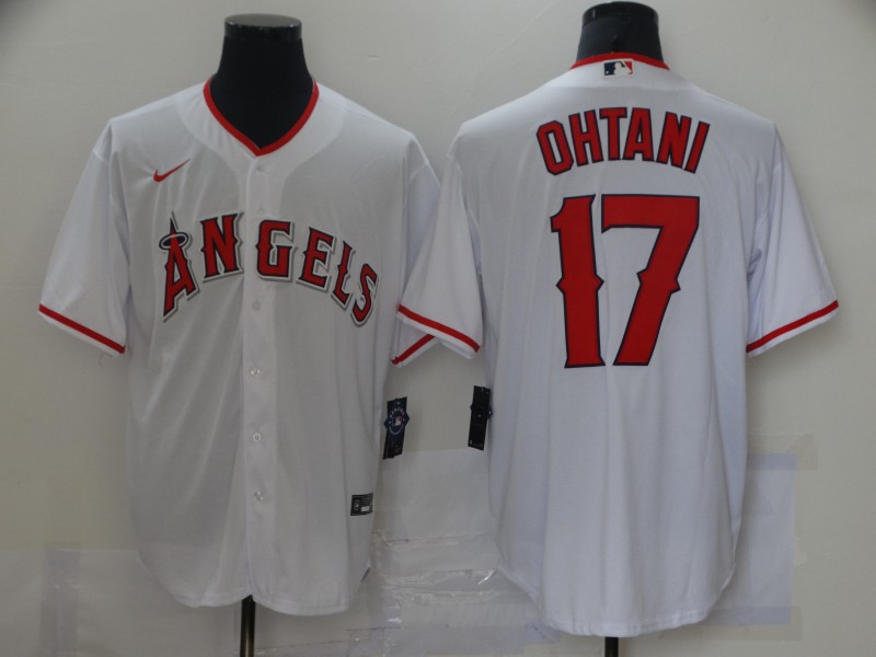 Men's Los Angeles Angels #17 Shohei Ohtani Number White Nike Jersey