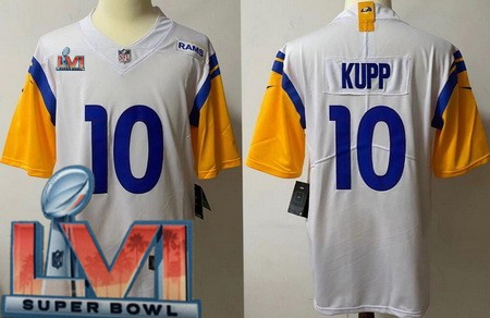 Men's Los Angeles Rams #10 Cooper Kupp Limited White Alternate 2022 Super Bowl LVI Bound Vapor  NFL Jersey