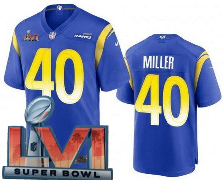Men's Los Angeles Rams #40 Von Miller Limited Royal 2022 Super Bowl LVI Bound Vapor  NFL Jersey