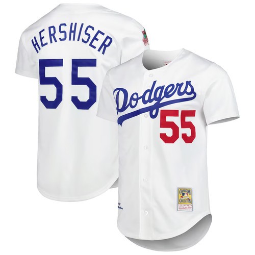 Men's Men's Los Angeles Dodgers Nike #55 Orel Hershiser White 1988 Throwback Stitched Baseball Stitched MLB Jersey