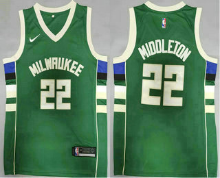 Men's Milwaukee Bucks #22 Khris Middleton Green 2021 Nike Swingman Stitched Jersey