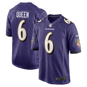 Men's Nike Baltimore Ravens #6 Patrick Queen Purple Game Player NFL Jersey