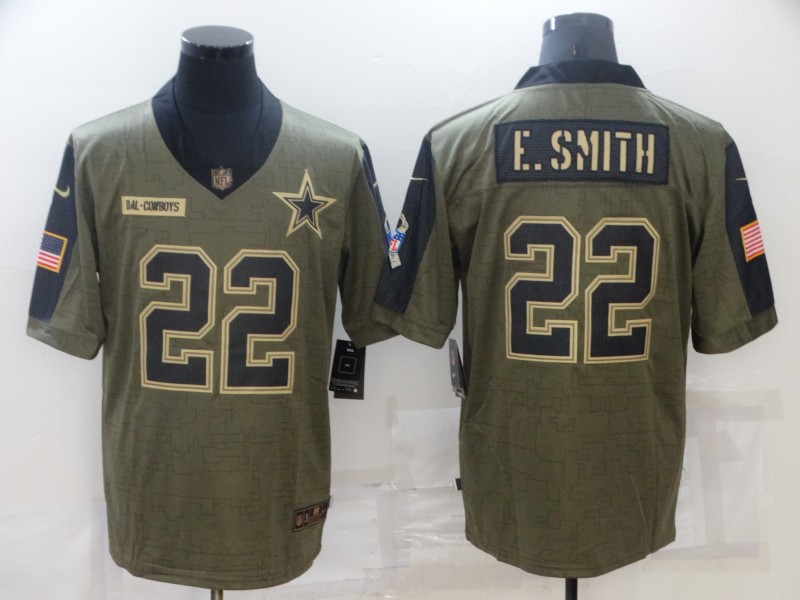 Men's Nike Emmitt Smith #22  Olive Dallas Cowboys 2021 Limited Jersey
