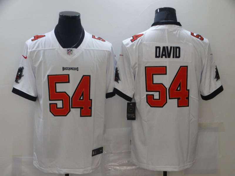 Men's Tampa Bay Buccaneers #54 Lavonte David  White 2020 NEW Vapor Untouchable Stitched NFL Nike Limited Jersey.