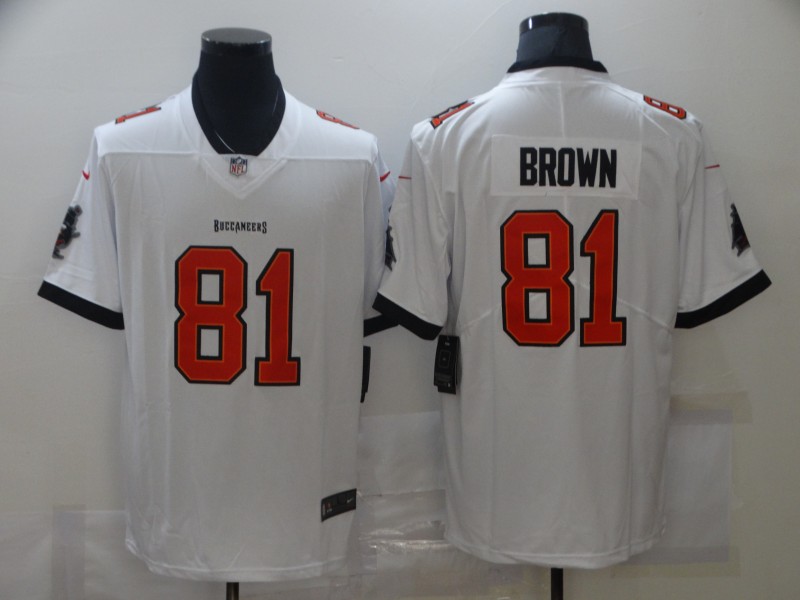 Men's Tampa Bay Buccaneers #81 Antonio Brown White NEW Vapor Untouchable Stitched NFL Nike Limited Jersey.