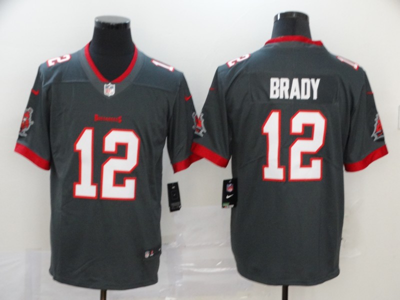 Men's Tampa Bay Buccaneers Tom Brady #12  Gray NFL Nike Limited Jersey.