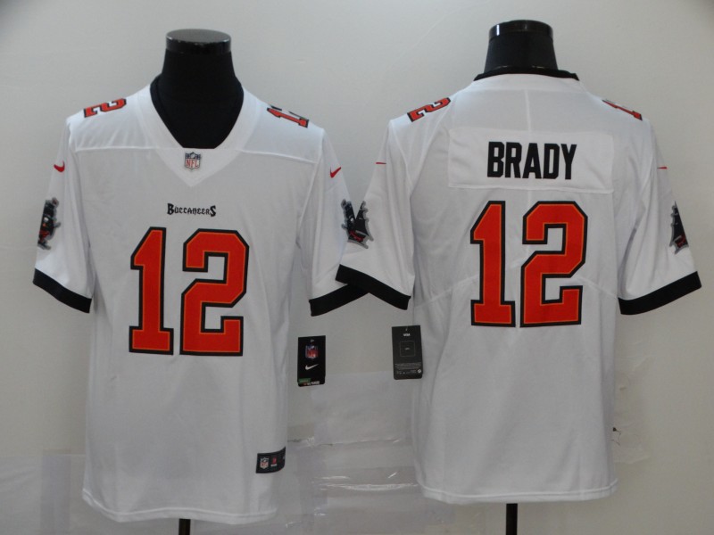 Men's Tampa Bay Buccaneers Tom Brady #12  White NFL Nike Limited Jersey.