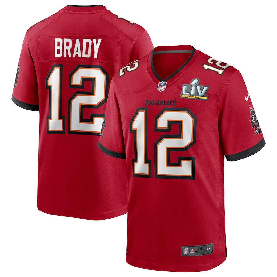 Men's Tampa Bay Buccaneers Tom Brady #12 Nike Red Super Bowl LV Bound Game Jersey