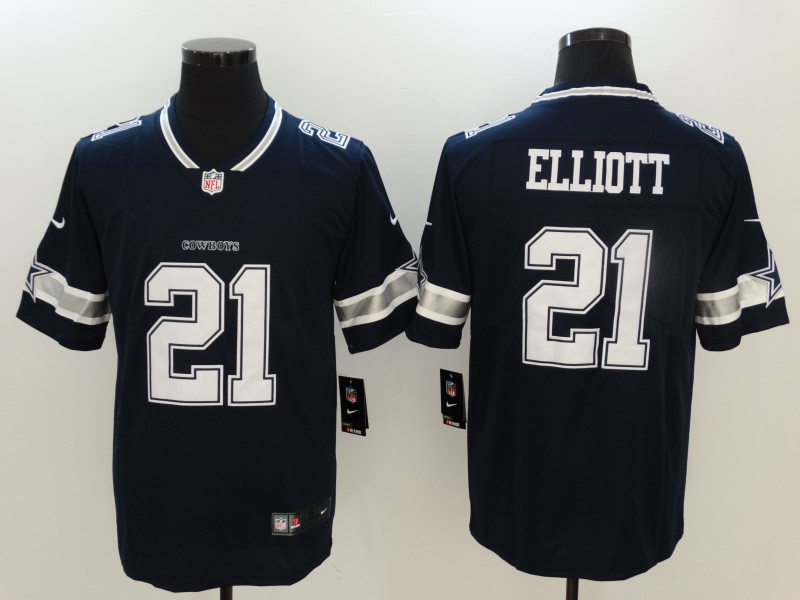 Men Nike Dallas Cowboys 21 Ezekiel Elliott Blue  Limited NFL Jersey
