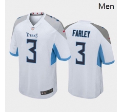 Men Tennessee Titans #3 Caleb Farley White Blue 2021 Draft NFL Nike Jersey